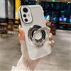 YANJIEER ESONG Trasparente Cover per Xiaomi 12 LITE, Ultra Sottile Brilla Donne Case con Anello Ring Supporto Magnetica, Custodia Antiurto Silicone Bumper Cavalletto Shell Bianco