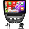 Hodozzy 【4+64G】Hodozzy Carplay Autoradio per Toyota Aygo/Peugeot 107/Citroen C1 2005-2014, 10 Pollici Schermo In-Cell Stereo Auto Bluetooth 5.0 con Android Auto/EQ/GPS/Wifi/RDS/USB/SWC