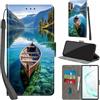 Haninsuze Cover per Samsung Galaxy Note 10 Plus Custodia Cover Pelle Libro Portafoglio con Porta Carte Magnetica Protezione Antiurto Cuoio Flip Case Custodia Cover per Samsung Note 10 Plus, barca