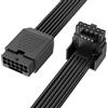 J&D Cavo di Estensione PCI-E 5.0, 30 cm Cavo di Prolunga PCI-E ad Angolo Retto a 16 Pin (12+4) da Maschio a Femmina 16AWG 12VHPWR Cavo PCI-E 5.0 per RTX 4090 4080 3090 Ti, Nero, Tipo A