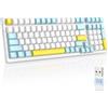 MAGIC-REFINER RK96 Tastiera Gaming Meccanica, 90% Tastiera Wireless 2.4Ghz/Bluetooth 5.0, Apex Pro TKL Hot-Swappable 100 Tasti Interruttore Rosso Lineare con Ricevitore 2 in 1 per PC/MAC/Smartphone