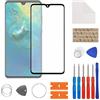 SwarKing Vetro frontale vetro esterno esterno esterno lente di ricambio compatibile con Huawei Mate 20 con kit di riparazione