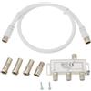 SG Store 1 Set Distributore di Antenna a 3 Vie Cavo Splitter TV Splitter Cavo coassiale per TV DVB-T2 DVBC F Presa Doaxial Box Televisione CATV Satelliti