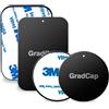 GradCap piastra metallica per supporto magnetico universale sostituzione piastra metallica a disco con forte adesivo per auto supporti 2 rettangolare e 2 rotonda (tutto nero)