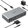 UNITEK Switch KVM HDMI 2 monitor 2 computer 4K@60Hz Switch KVM USB 3.0 Doppio monitor HDMI condiviso 3 porte USB (tastiera condivisa, mouse, disco rigido, cuffie, microfono) 2 cavi Adattatore DC 5V