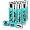 Hertzborn Batterie ricaricabili AAA 500 mAh USB-C Fast Charge, confezione da 8 con cavo 4 in 1 per scale/remoti, 1000 cicli e display a LED