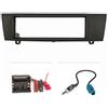 tomzz Audio 2404-047 Set di copertura radio compatibile con BMW Serie 1 Serie 3 X1 Z4 con adattatore quadlock ISO Fakra antenna adattatore DIN Can-Bus modelli