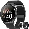 Erkwei Smartwatch Donna Uomo Orologio Chiamata e Notifiche Messaggi Assistente Vocale Smart Watch per Android iOS Fitness Orologio Digitale con Cardiofrequenzimetro, SpO2, Sonno, Contapassi, 20 Sportivo