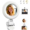 TELESIN Clip-On Luce Selfie, Portatile Luce Selfie per Telefono con Specchio, Ricaricabile e Ruotabile a 360° Light per iPhone/Android, Videoconferenze con Computer, TikTok, Chiamate Zoom, Trucco