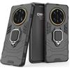 MaiJin Compatibile con Huawei Mate 50 Pro Cover, Custodia Armor Anello Cavalletto (Funziona con il Supporto Magnetico per Auto) Case Paraurti (Nero)