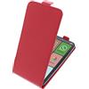 foto-kontor Custodia Compatibile con Brondi Amico Smartphone XL Nero Modello Tascabile Stile Flip Cover Rosso