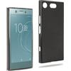 REY Cover in Gel TPU Nera per Sony Xperia XZ1 Compact, Ultra Sottile 0,33 mm, Morbido Flessibile, Custodia Silicone