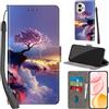PHINIENLAND Cover per Honor 400 custodia portafoglio Alberi | 3 scomparti carte, 1 tasca banconote, Chiusura magnetica, Supporto, Pelle PU flip cover per Honor 400