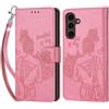 KENHONER Compatibile Cover con Samsung Galaxy S24 Plus,Premium Pelle PU Portafoglio Flip Libro Custodia Cover per Samsung S24 Plus [Protezione Completa] (Rosa)