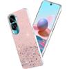 Yarxiawin Custodia per Honor 90 Lite 5g Silicone Rosa, Effetto Glitter per Honor 90 Lite Cover Trasparente Brillante Morbida Sottile Case Regalo per Donne (Rosa)