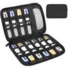 Lacdo USB Flash Drive Case Thumb Drive Holder Case Organizer Portable Electronic Accessories Storage Bag per SanDisk/SamData/Samsung USB Flash Drives Jump Drive Memory Stick, SD Card, Cavi, Nero
