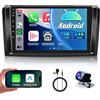 Rimoody 4G+64G Android 15 Autoradio per Mercedes Benz ML GL W164 ML350 ML500 GL320 X164 ML280 GL350 GL450 Wireless Carplay Android Auto GPS Navi 5G WiFi, 9 Pollici Radio Bluetooth FM/RDS Telecamera Posteriore