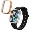 kwmobile Set da 2 Protezione Bordo Orologio Compatibile con Xiaomi Smart Band 9 Pro Smartwatch - Rivestimento Glitterato argento/oro rosa