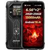 Blackview ROCK 1 Smartphone Rugged Android 16, Doppio Schermo 6.56'' +2'', Batteria 15000mAh, Helio G81 24GB+256GB, LED 120LM, Fotocamera Notturna 20MP, Telefono Impermeabile IP68, GEMINI AI, NFC GPS