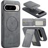Altartar Custodia magnetica per Google Pixel 9 Pro XL, con scomparto per carte di credito, con supporto, in pelle, antiurto, per Google Pixel 9 Pro, XL, grigio