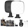 Smiling Shark Mini Cellulare Luce, Portatile Luce Fotografica con Clip Ricaricabile CRI 90+ 9 Modalità Regolabile 360° Girevole Cold Shoe Mount LED Lampada Telefono Luce Foto per Tablet Laptop Vlog