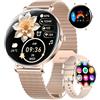 SUNKTA Smartwatch Donna Leggero con Ultra Sottile Schermo Curvo AMOLED Bluetooth Chiamate Podometro/Frequenza Cardiaca 100+ Modalità Sportive IP68 Impermeabile Elegante Orologio Smartwatch per Android iOS