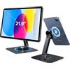 Missun Supporto magnetico per tablet con base forte, supporto da tavolo per iPhone/Android/iPad, supporto per cellulare regolabile per iPhone 16/15/14/13/12, supporto da viaggio pieghevole multiangolo