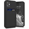 kwmobile Custodia Compatibile con Apple iPhone 12 mini Cover - Back Case Cellulare con Slot Porta Carte - Morbida in Silicone TPU nero
