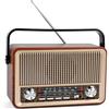 Glovios Radio Portatile FM/AM/SW,Radio Vintage Bluetooth 5.1,Radiolina Portatile con Batteria Ricaricabile da 1200 mAh,Alimentazione CA Disponibile,Supporta TF/USB/AUX,Radio da Cucina Retrò