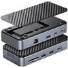ORICO Hub USB-C 9 in 1 con Alloggiamento SSD M.2 NVMe 10 Gbps, Docking Station Senza Attrezzi con Ventola, Gigabit Ethernet, 100 W PD, SD/TF, tipo C e USB A per laptop, MacBook Mac mini -M2P7