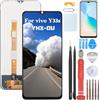 YHX-OU 6.58 Nero Schermo per Vivo Y33s V2109 LCD Display Touch Screen Digitizer Ricambio Assembly con Strumento di Installazione + 1 Pezzo Vetro temperato