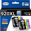 Jagute 8 Pacchetti 920XL Cartucce Compatibile con HP 920XL Cartucce 920 Multipack Per HP Officejet 6500A 7500A 6000 7500 7000 Stampante (2 Nero, 2 Ciano, 2 Magenta, 2 Giallo)