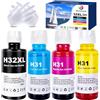 Nextpage 32XL Inchiostro 31XL Multipack 32XL 32XL 32 31 Inchiostro 32XLC 32XLM 32XLY Compatibile per Hp Smart Tank 510 513 514 517 532 533 534 536 539 617 670 675 720 720 Nero Ciano Giallo Magenta (4