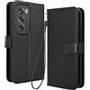 RonRun RonRon Cover oppo Reno 12 Pro 5G Libro, Flip Custodia Portafoglioin Pelle, Antiurto case per oppo Reno 12 Pro 5G, Nero