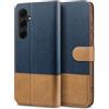 BEZ Cover per Samsung A55 5G, Custodia per Portafoglio Samsung Galaxy A55 5G Protettiva in Tela e PU Pelle Portafoglio Flip Cover con Chiusura Magnetica, Blu Navy
