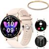 LUNIQUESHOP Orologio da donna connesso LSDIAMS smartwatch chiamata Bluetooth donna, braccialetto strass regalo, 100 sport, SPO2, 1,6 AMOLED Pedometro frequenza cardiaca per Android iOS, oro rosa