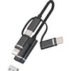 HOYULLI Adattatore USB C Lightning Micro USB a USB per iPhone 16 15 14 13 Pro Max Cle OTG 3.0 Disco Rigido Esterno Drive Flash per iPad Android Smartphone Stick per Apple Presa Portatile Archiviazione