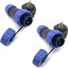 bayzconn 2 Pezzi SP13 2 poli Aeronautica Connettore, IP68 Impermeabile 2 pin Connettore di Saldatura Maschio Spina e Femmina Presa Connettore Rotondo montaggio sul dado posteriore per Lampade Esterne 250V 13A