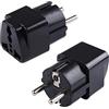 Fyearfly Convertitore da Ue A US/UK/AU Steckdosen, Adattatore per Presa di Corrente da Viaggio Ca da 250 V 2500 W, Adattatore per Convertitore di Spina/Presa Universale di Ricarica per Paesi Europei (Nero)