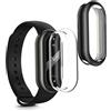 kwmobile Set 2x Custodia Smartwatch Compatibile con Xiaomi Mi Band 10 / Smart Band 10 Cover - Case Silicone Protezione Orologio Fitness trasparente/nero