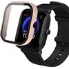 SeNool Custodia Compatibile con Amazfit GTS 2 Mini/Pop Pro, PC Cover Rigida con Vetro Temperato Protezione di Schermo, [Durezza 9H] Case Compatibile con Amazfit Pop Pro/GTS 2 Mini - Rosa