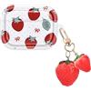 DiyGody Custodia Compatibile con Airpods Pro 2 Generazione, Cover Protettiva Carino Fragola con Portachiavi in Fragola 3D per Donne,Case Protettivo in Trasparente TPU Ultrasottile AntiGraffio Antiurto