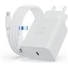 VoltWave Caricatore rapido per cavo di ricarica Samsung 45 W (bianco)