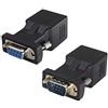 AAOTOKK DB9 a RJ45 Extender DB9 Porta Seriale a 9 Pin Femmina&Maschio a RJ45 CAT5/6 Adattatore Rete LAN per Video Multimediale e Prolunga Distanza Trasmissione Adattatore Dispositivi DB9(2Pezzi)