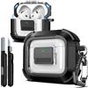 R-fun Custodia protettiva R-fun per AirPods 4a generazione, chiusura magnetica automatica, con kit di pulizia, adatta per custodia protettiva Airpods 4 (2024) -Nero