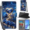 PHINIENLAND Cover per Oppo A53 / A53s 4G Case PU Pelle Custodia [Kickstand] [Chiusura magnetica] [Slot per Schede], Portafoglio Flip Custodia per Oppo A32 / A33 4G,Rose blu