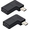 GELRHONR Adattatore da Micro USB a USB C ad Angolo, 2PCS