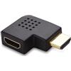 CABLEPELADO Adattatore HDMI ad angolo retto, angolo di 270°, destro, maschio a femmina, contatti placcati in oro, compatibile con Full HD 3D e 4K