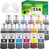 FANSHENG 114 Inchiostro Compatibile con Epson 114 Flaconi di Inchiostro per Ecotank ET-8500 ET-8550 (12 Pack,2 Nero/2 Foto Nero/2 Ciano/2 Magenta/2 Giallo/2 Grigio)