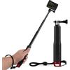 GlasFlength Asta per selfie per GoPro Hero 12 11 10 9 8 Black, asta telescopica Selfie Stick per Insta360/X3/One DJI Mini 3 Pro e altre fotocamere d'azione (lega di alluminio)